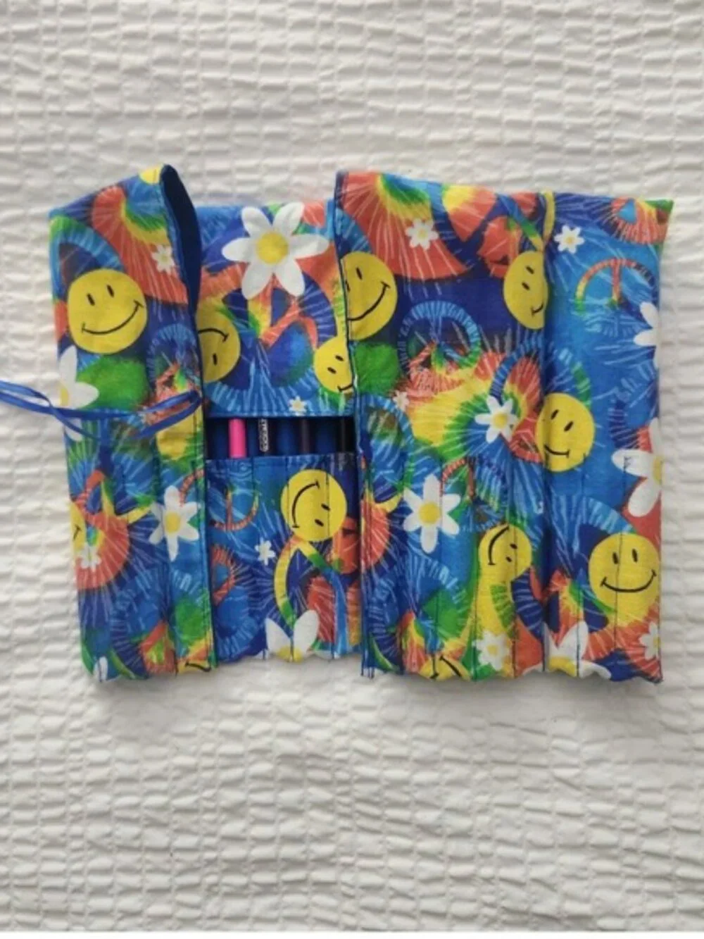 Handmade cotton Fabric Pencil‎ Roll case 3 patterns to choose from.